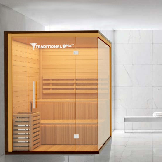 Medical Sauna Traditional 9 Plus Indoor Sauna 3-6 People in an indoor setting.