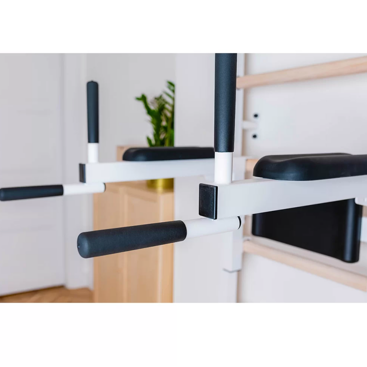 Dip bar of BenchK 733 Wall Bars and Gymnastic Ladders white version.