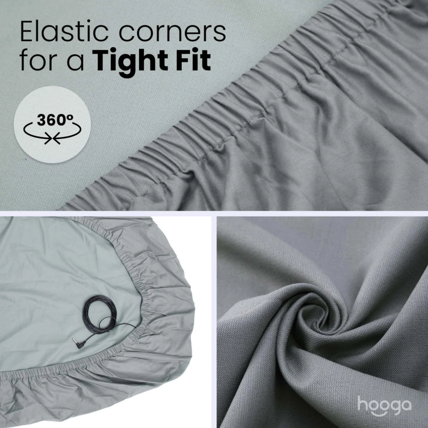 Elastic corners for a tight fit of Hooga Grounding Crib Sheet.