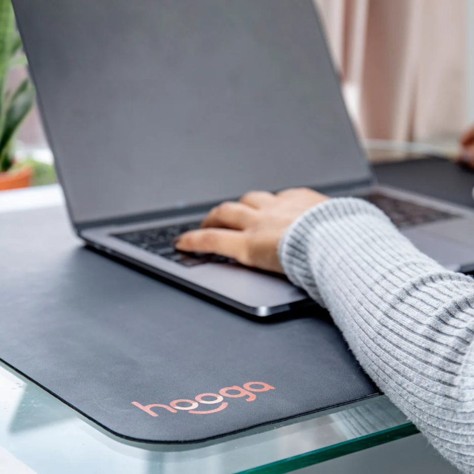 Hooga Grounding Mat with a laptop.