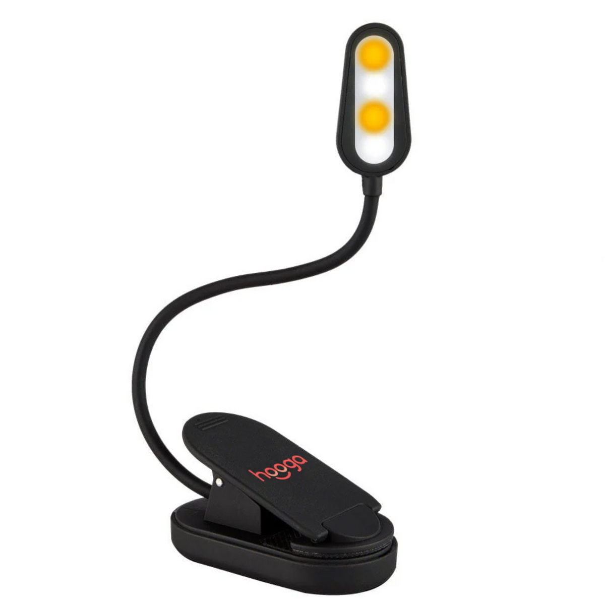 Main view of Hooga Amber &amp; White Clip-On Book Light.