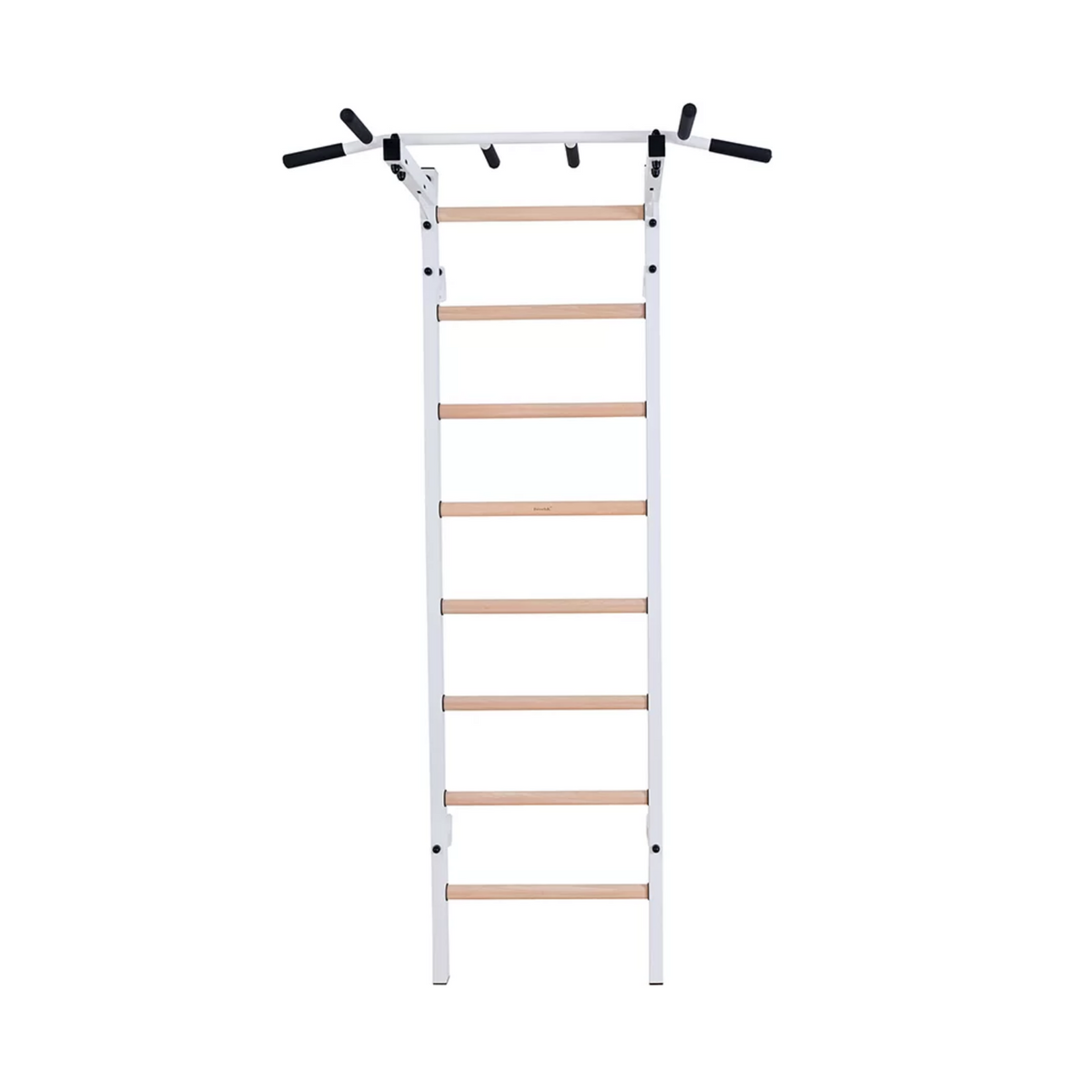 Front view of BenchK 221 Wall Bars and Gymnastic Ladders white version.