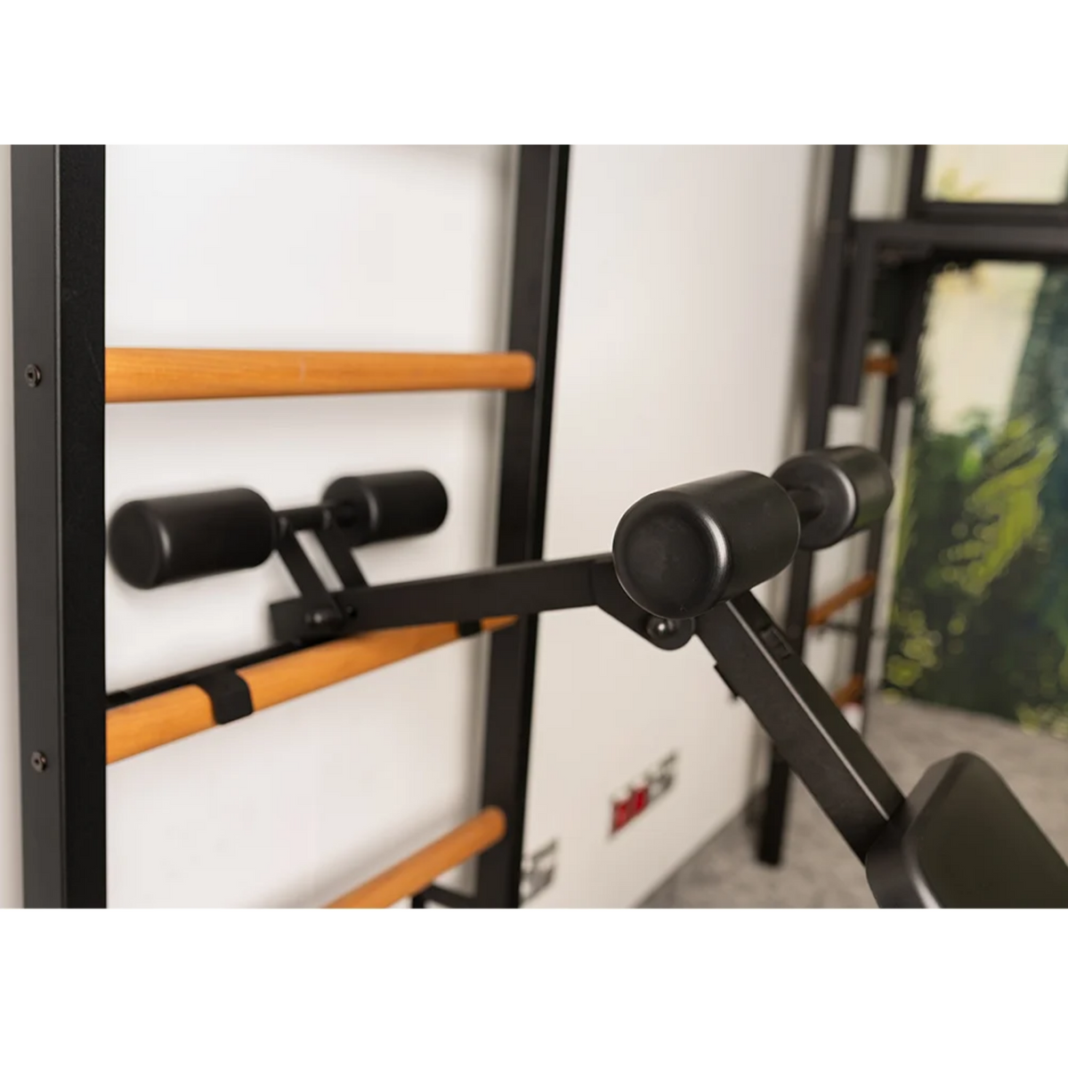 Workout bench of BenchK 223 Wall Bars &amp; Gymnastic Ladders black version.