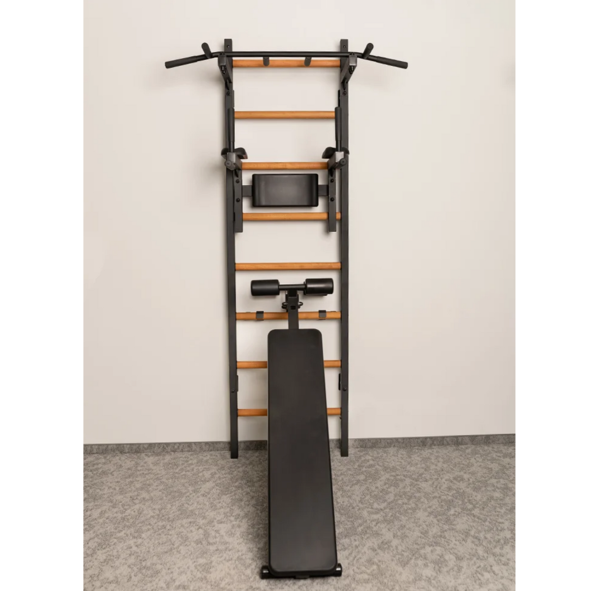 Front view of BenchK 223 Wall Bars &amp; Gymnastic Ladders black version.