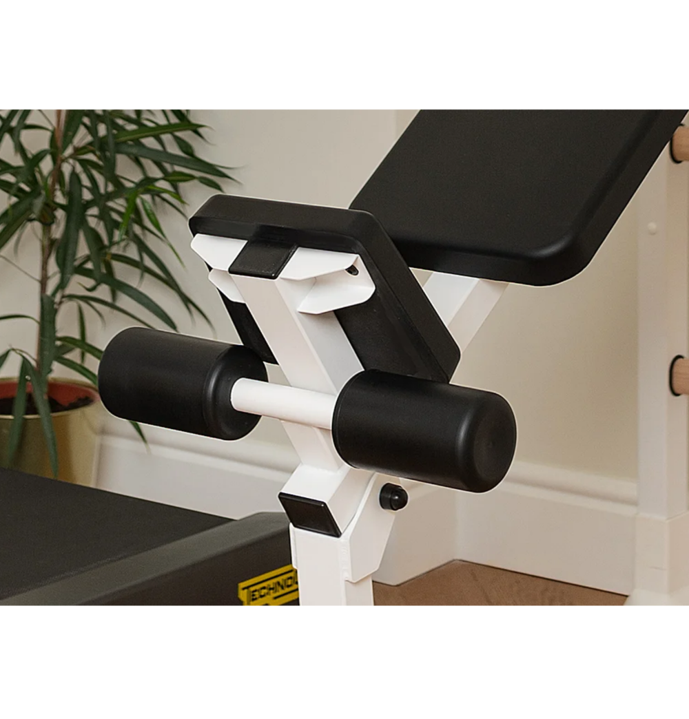 Workout bench of BenchK 223 Wall Bars &amp; Gymnastic Ladders white version.