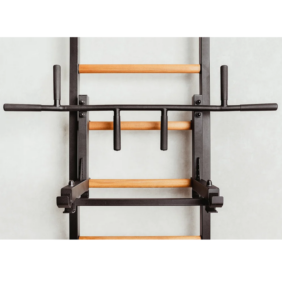 Pull-up bar with barbell holder of BenchK 231 Wall Bars &amp; Gymnastic Ladders black version.