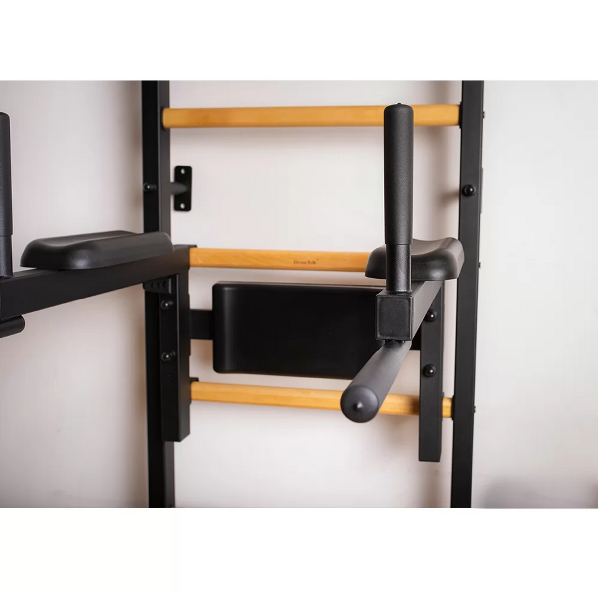 Dip bar with back support of BenchK 232 Wall Bars &amp; Gymnastic Ladders black version.