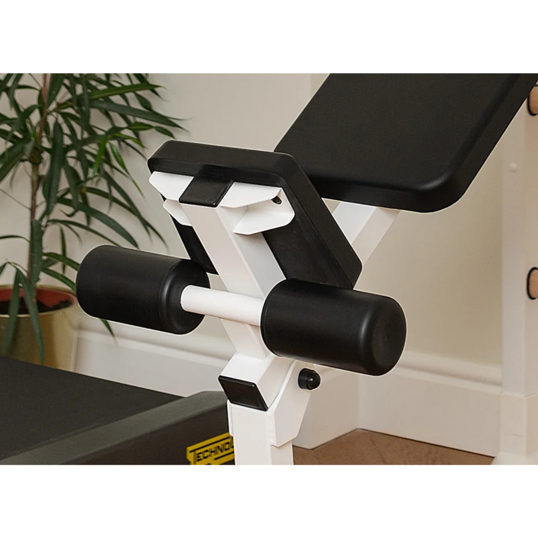 Workout bench of BenchK 233 Wall Bars and Gymnastic Ladders white version.