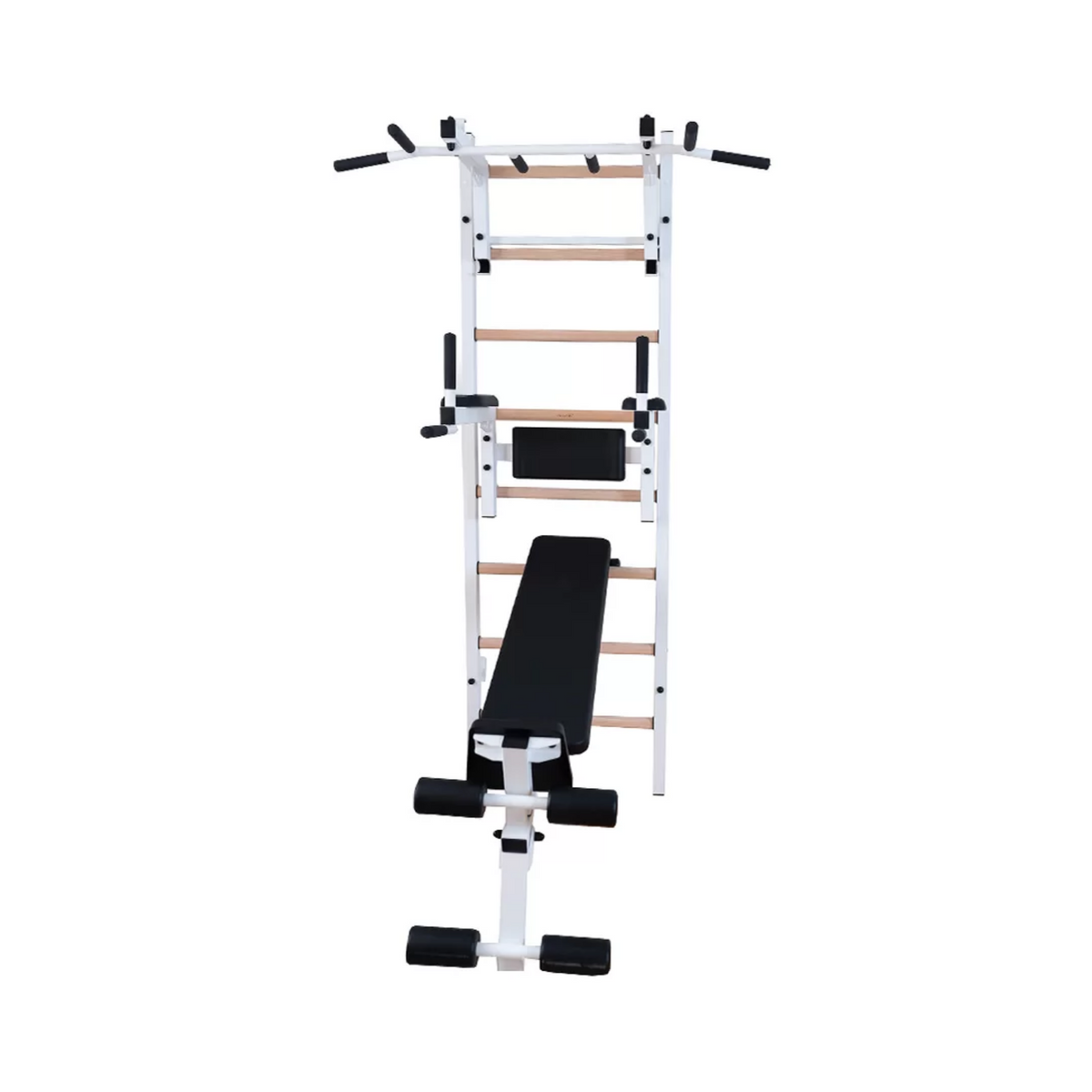 Front view of BenchK 233 Wall Bars and Gymnastic Ladders white version.