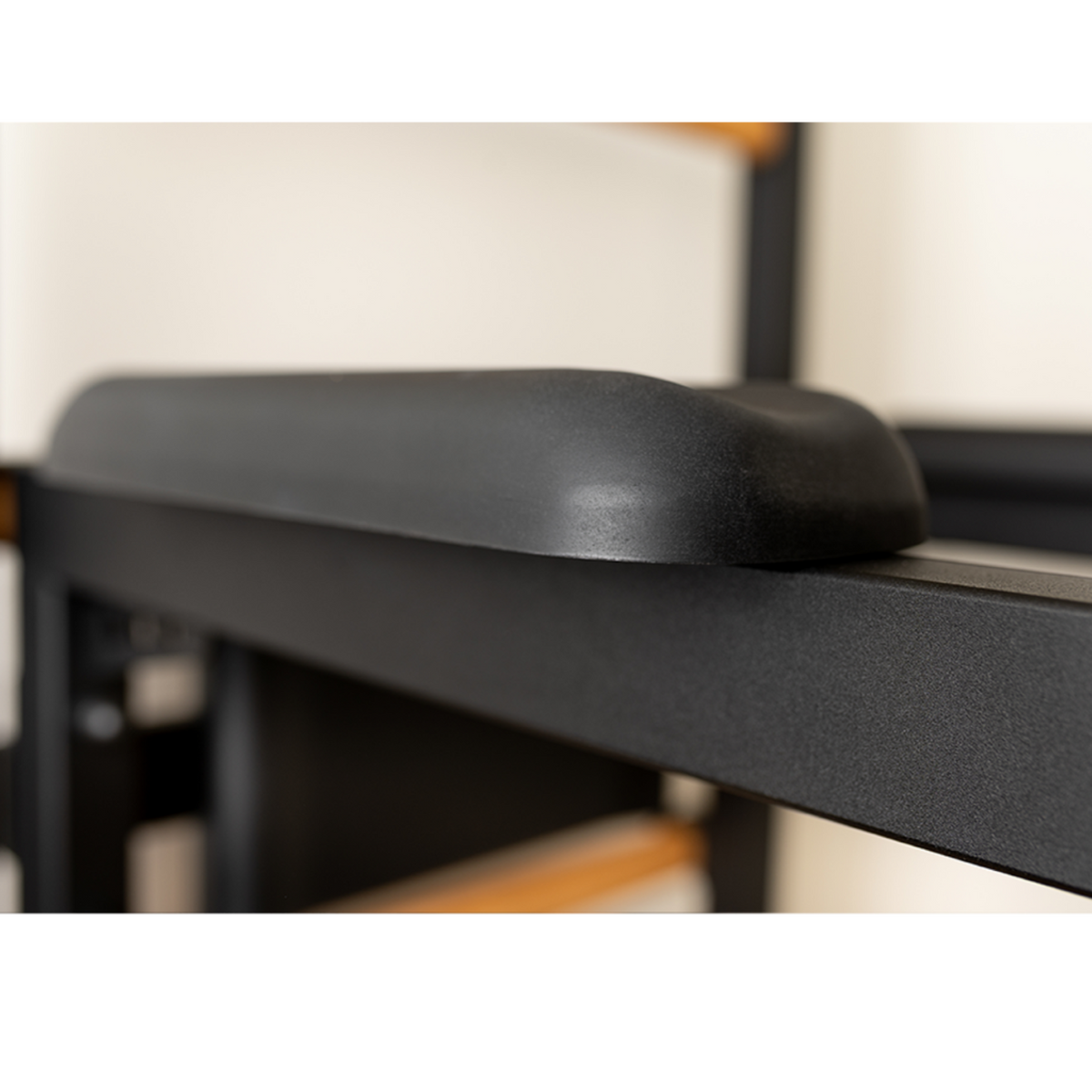 Armrest of BenchK 522 Wall Bars and Gymnastic Ladders black version.