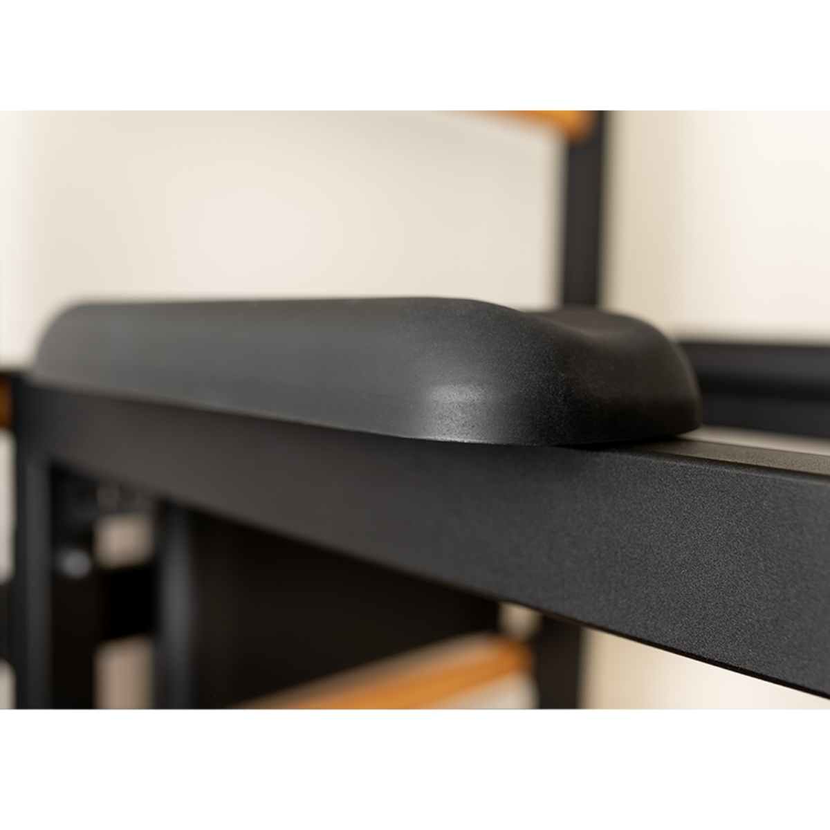 Armrest of BenchK 523 Wall Bars and Gymnastic Ladders black version.