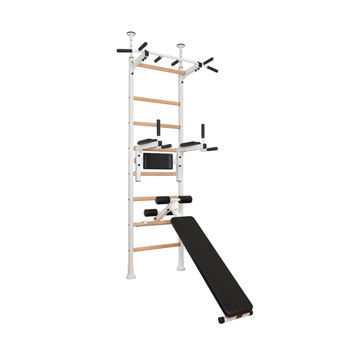 Main view of BenchK 523 Wall Bars and Gymnastic Ladders white version.