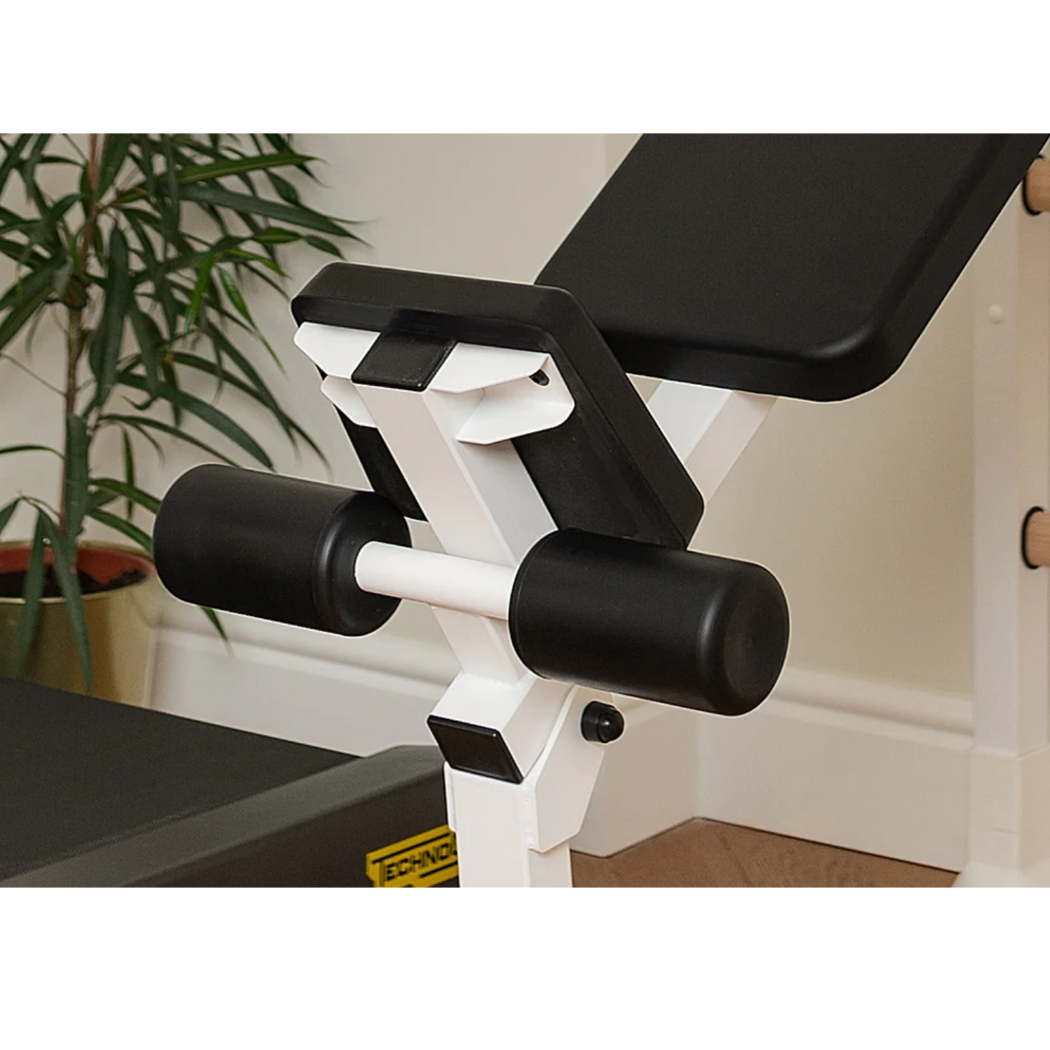 Workout bench of BenchK 523 Wall Bars and Gymnastic Ladders white version.