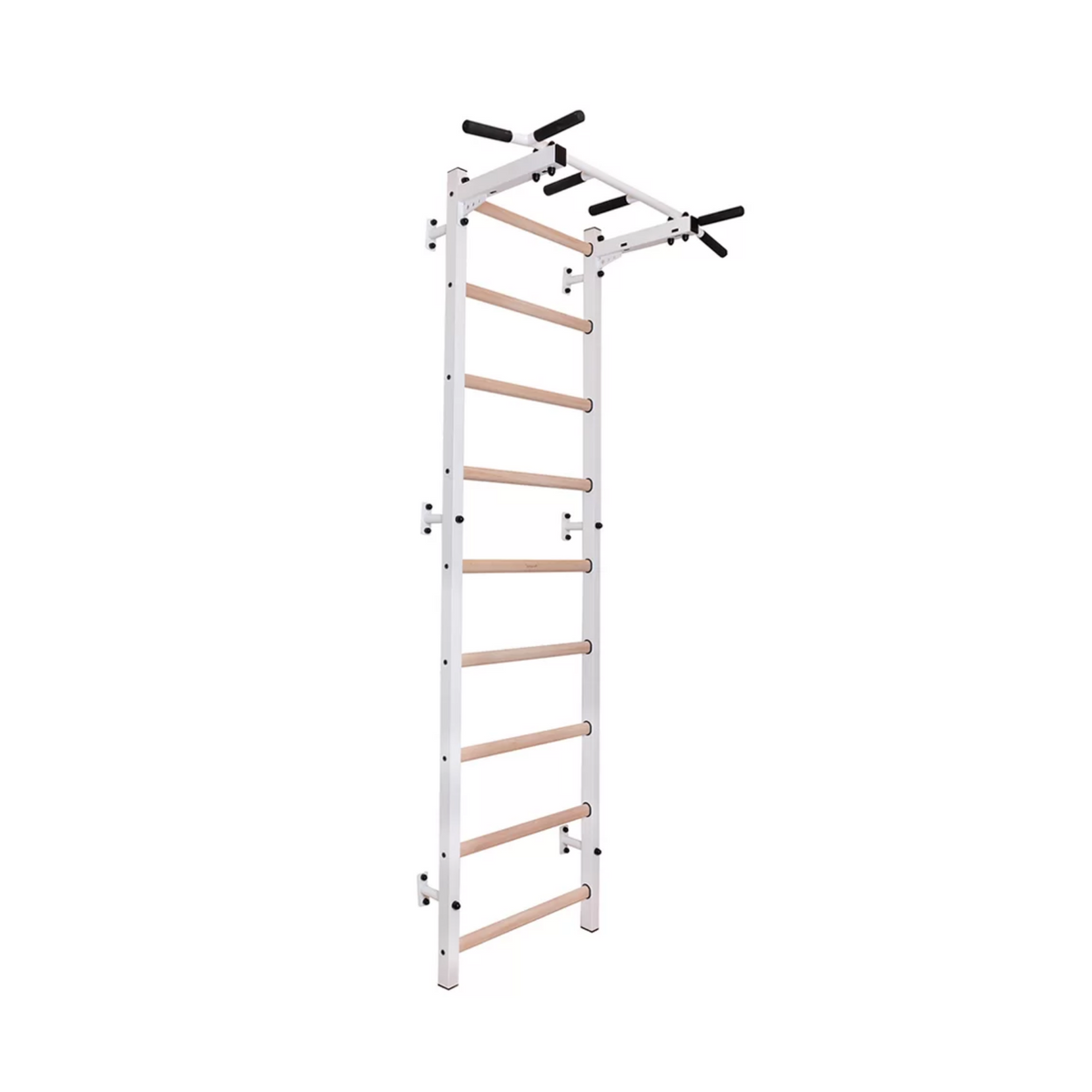 Main view of BenchK 721 Wall Bars and Gymnastic Ladders with pull-up bar white version.