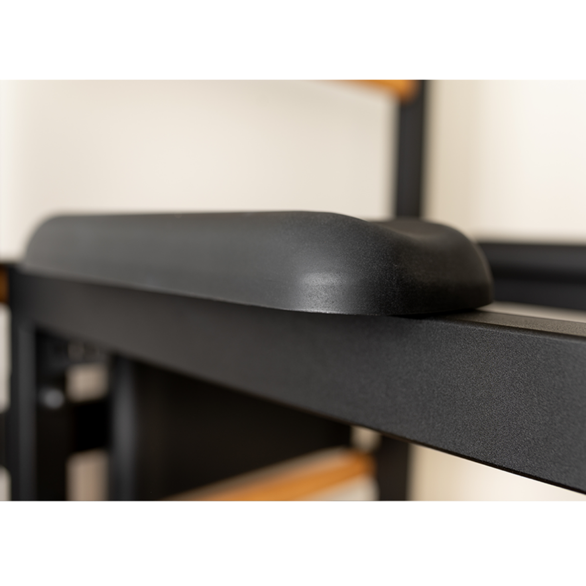 Armrest of BenchK 722 Wall Bars and Gymnastic Ladders black version.