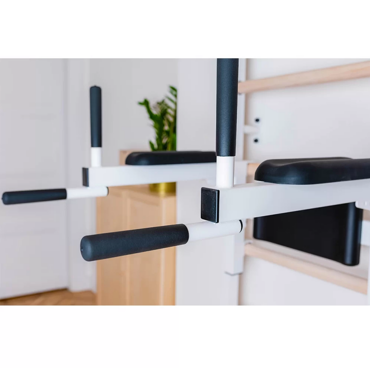 Dip bar of BenchK 722 Wall Bars and Gymnastic Ladders white version.