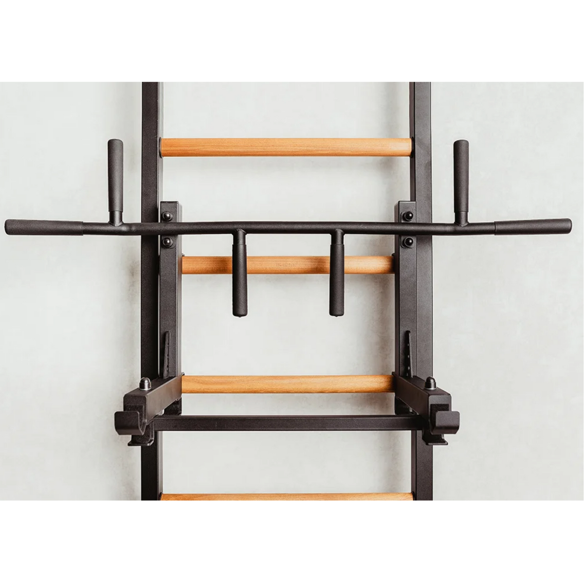 Pull-up bar with barbell holder of BenchK 731 Wall Bars and Gymnastic Ladders black version.