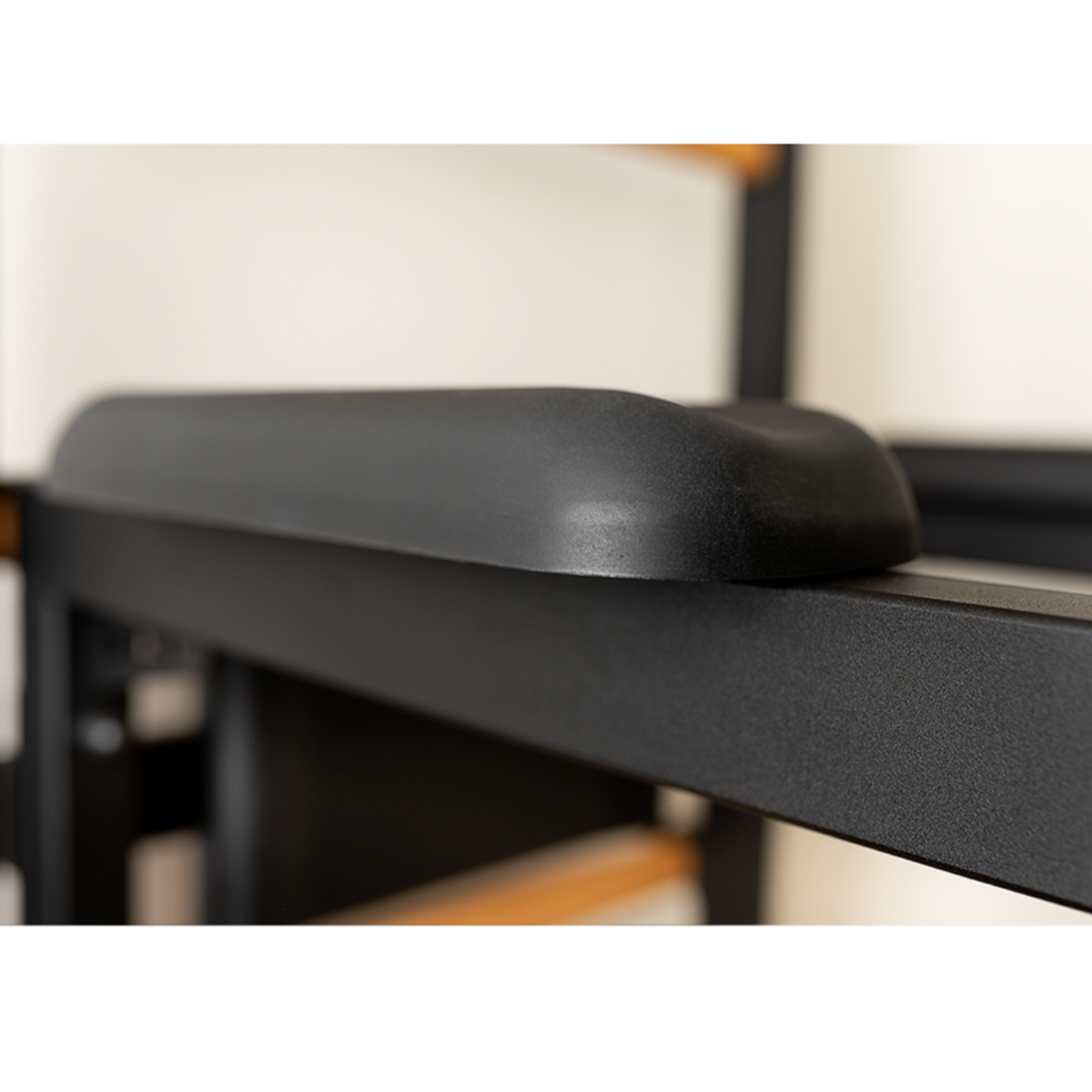 Armrest of BenchK 732 Wall Bars and Gymnastic Ladders black version.