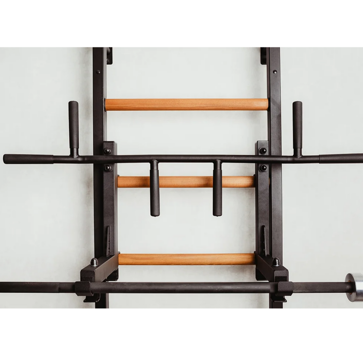 Pull-up bar with barbell holder of BenchK 732 Wall Bars and Gymnastic Ladders black version.