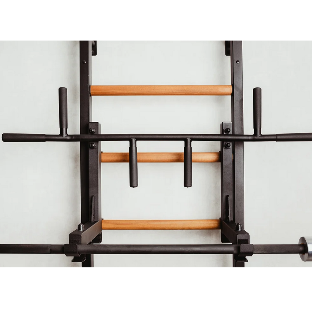 Pull-up bar with barbell holder of BenchK 733 Wall Bars and Gymnastic Ladders black version.