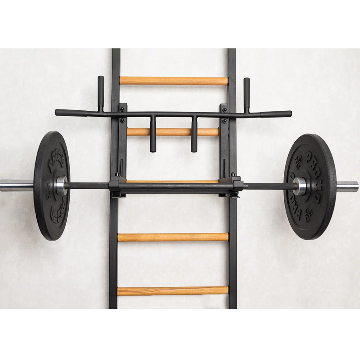 Pull-up bar with barbell holder of BenchK 733 Wall Bars and Gymnastic Ladders black version.