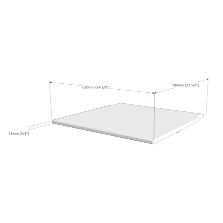 Dimensions of BenchK BenchTop for Wall Bars.