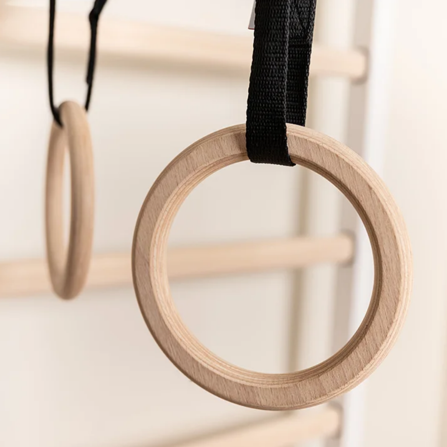 Rings of BenchK Gymnastic Accessories light beech version.