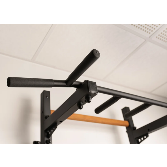 Side view of BenchK PB2 Steel Pull-Up Bar black version.