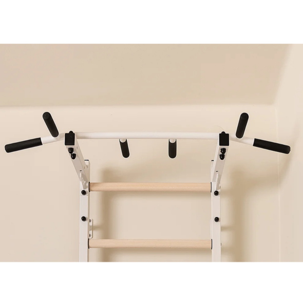 Front view of BenchK PB2 Steel Pull-Up Bar white version.