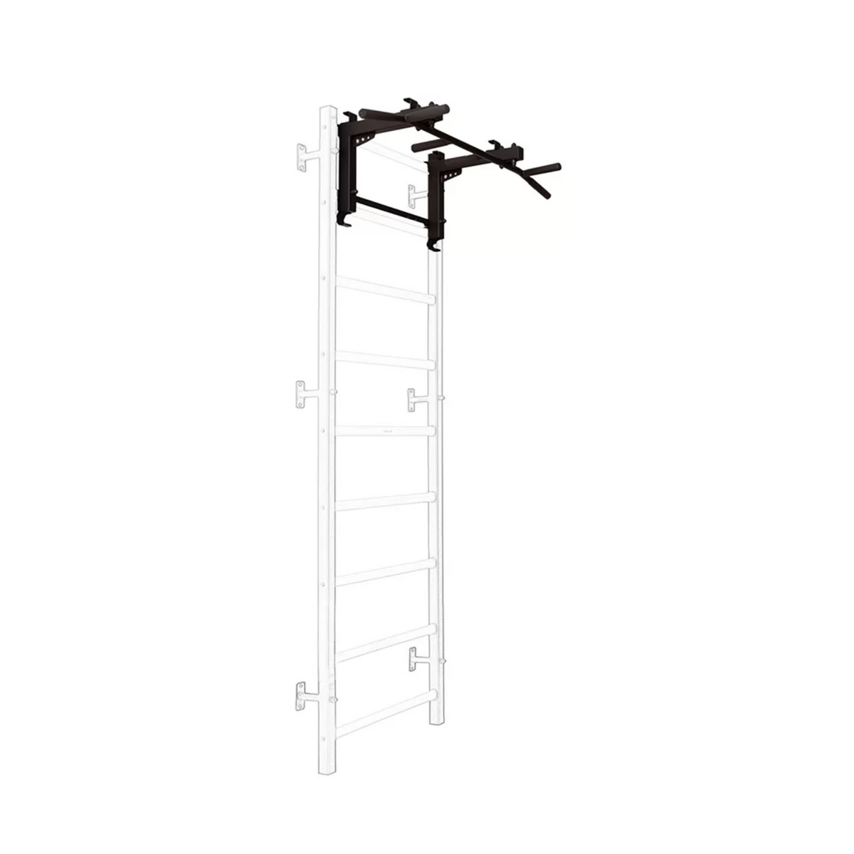 Main view of BenchK PB3 Steel Pull-Up Bar with barbell holder black version.