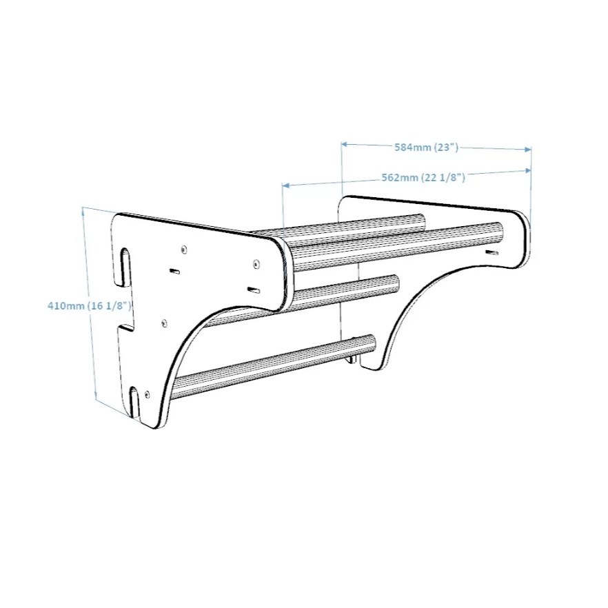 Dimensions of BenchK Wooden Pull-Up Bar.