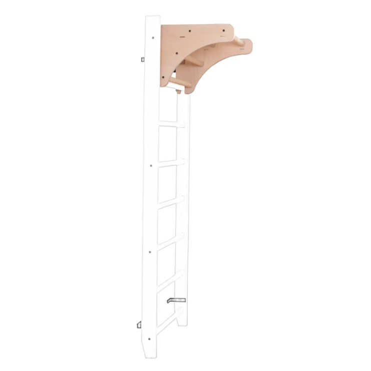 Side view of BenchK Wooden Pull-Up Bar light beech version.