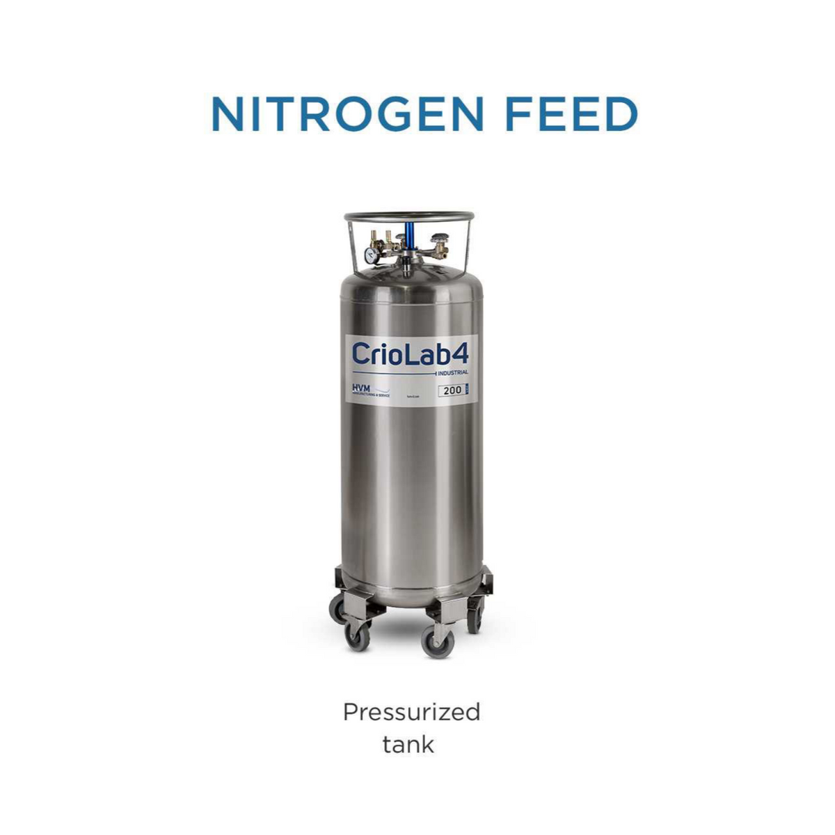 Pressurized Tank Nitrogen Feed for Cryomed Ice Chill Cryochamber.