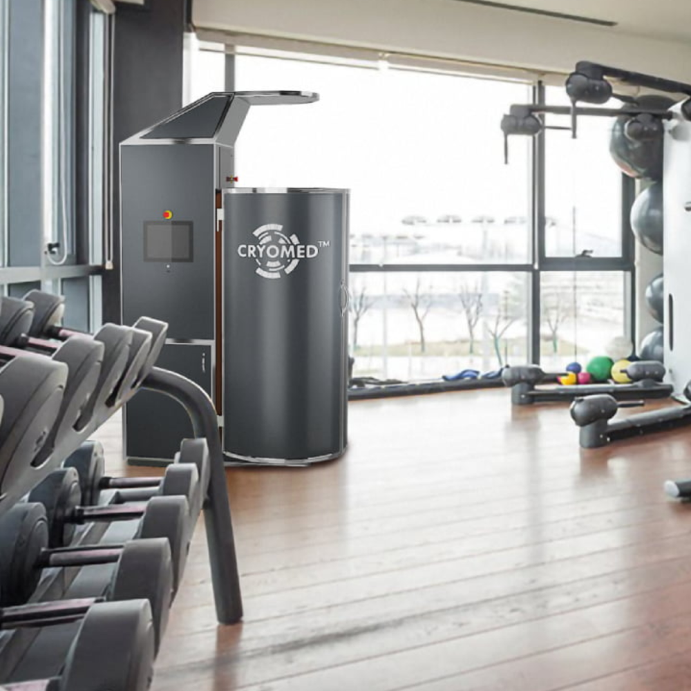 A Cryomed Pro Cryosauna installed in a gym.