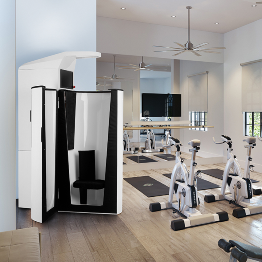 Cryomed Pro Ultra Cryosauna intalled in a gym.