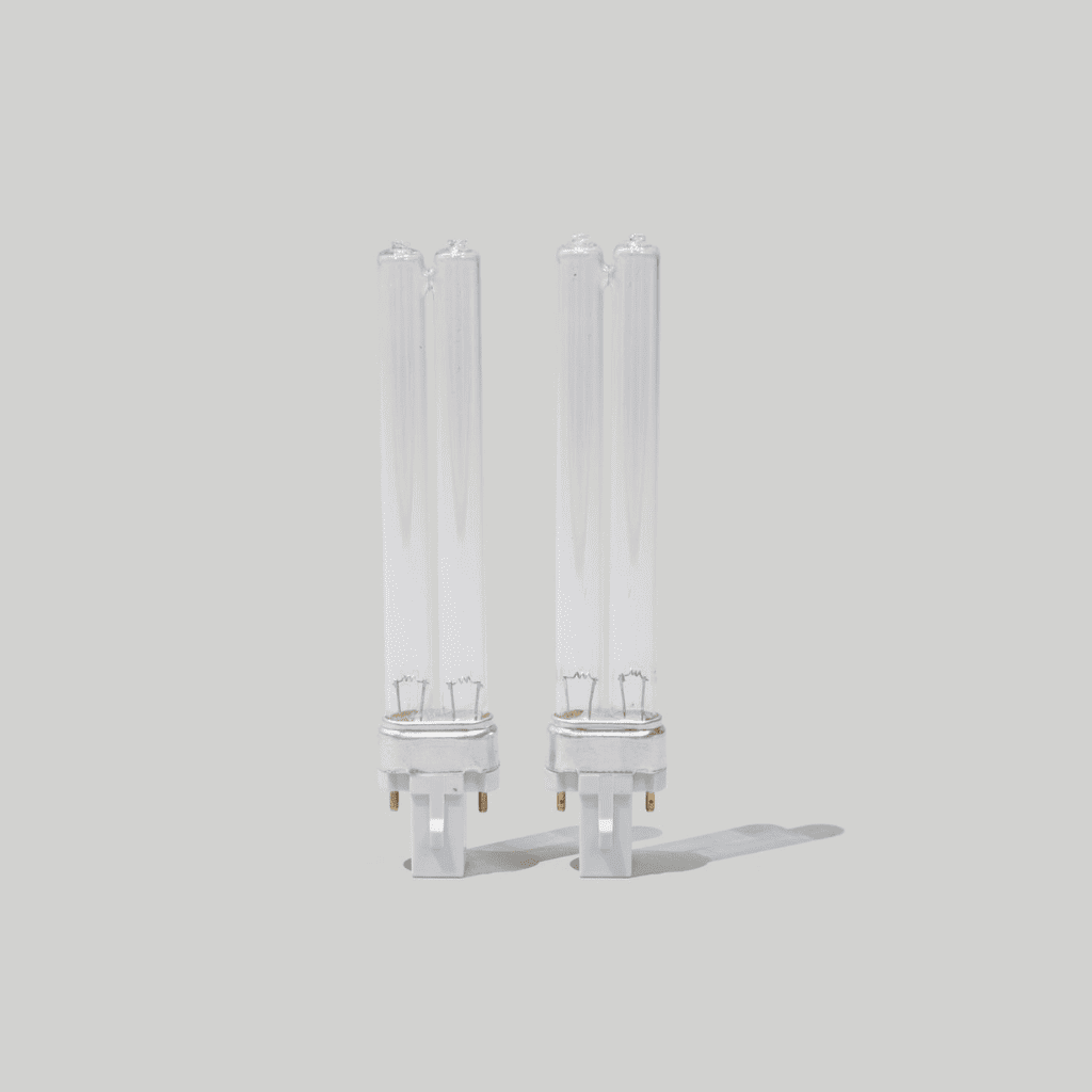 Two EnviroKlenz UV replacement bulbs on a clean background, essential for air purification systems.