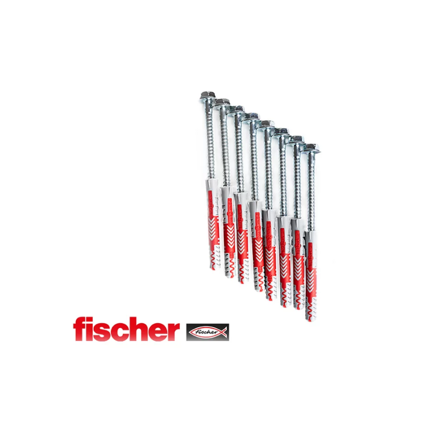 Fischer PS8 10 x 80 Expansion Plugs with Screws and Covers.