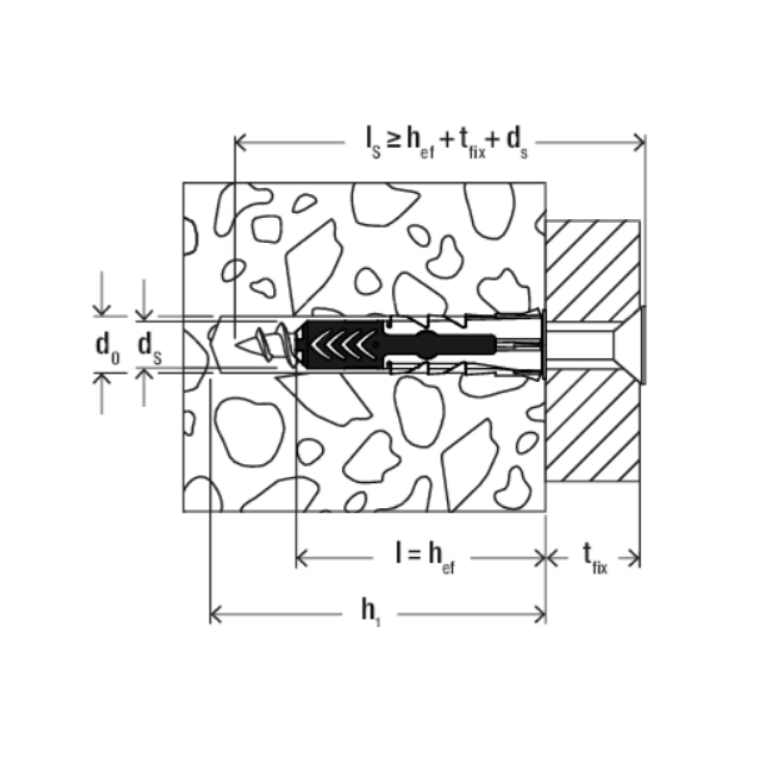 Fischer PS8 10 x 80 Expansion Plugs with Screws and Covers.