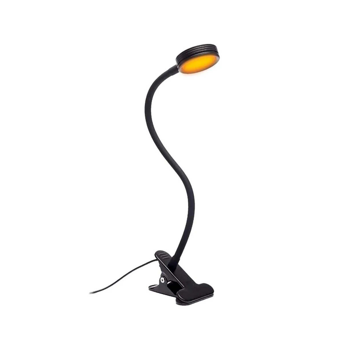 Hooga Blue Blocking Amber LED Plug-in Clamp Light black version.