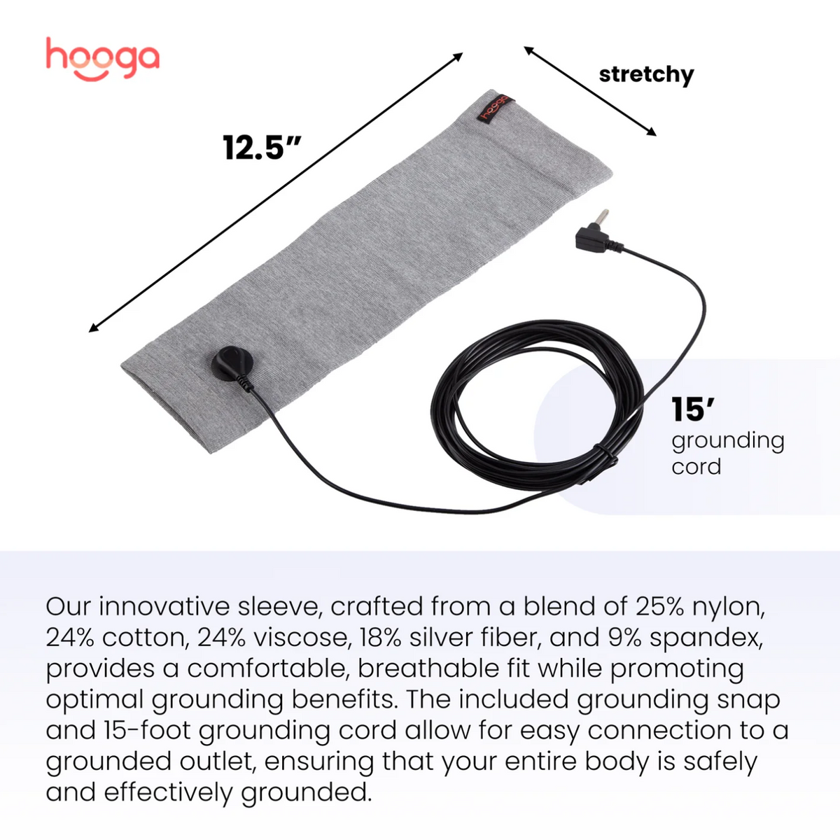 Dimensions of Hooga Grounding Compression Sleeve.