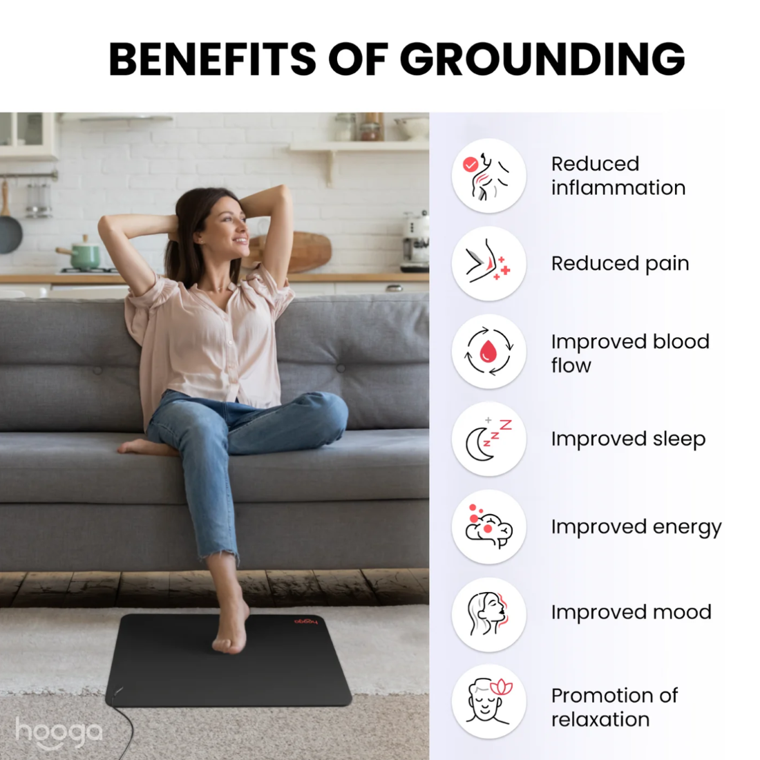 Benefits of Hooga Grounding Mat.