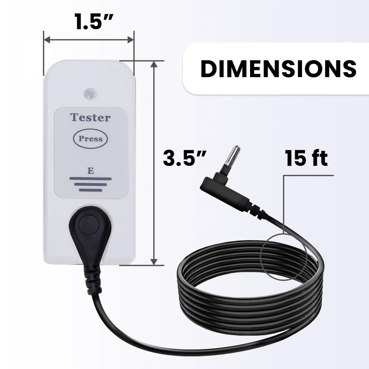 Dimensions of Hooga Grounding Tester.