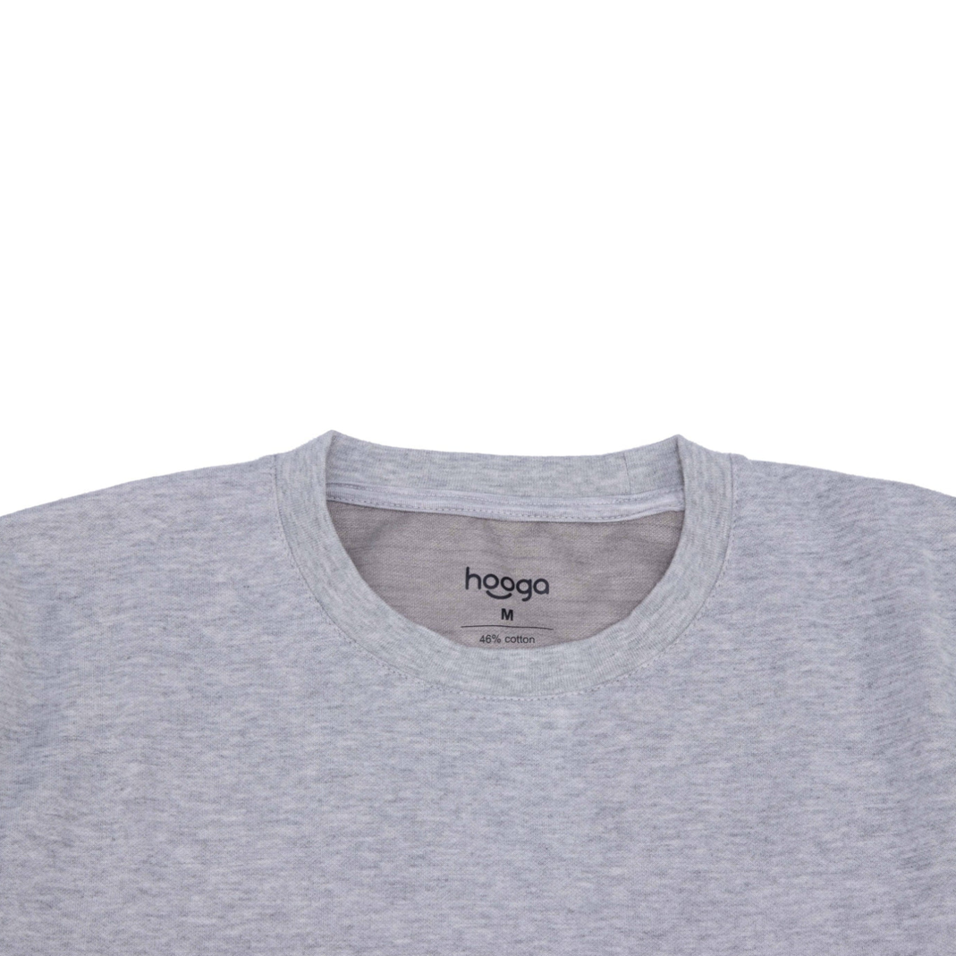 Close-up view of the neck of Hooga Men EMF Shielding T-Shirt.