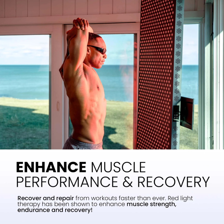 Enhance muscle performance and recovery with Hooga PRO1500 Red Light Therapy Panel.