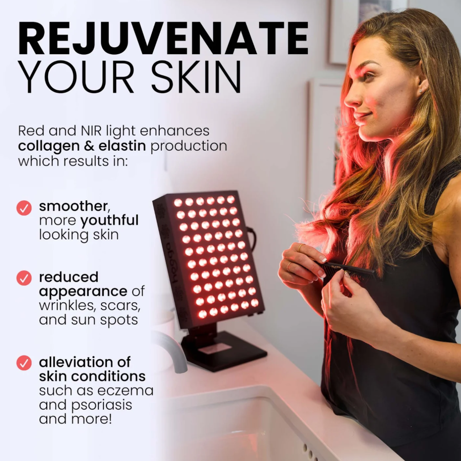 Skin benefits of the use of Hooga PRO300 Red Light Therapy Device.