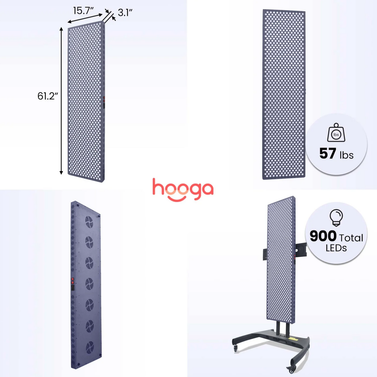 Dimensions and weight of Hooga PRO4500 Red Light Therapy Panel.