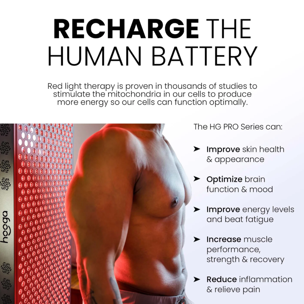 Recharge the human battery with Hooga PRO4500 Red Light Therapy Panel.