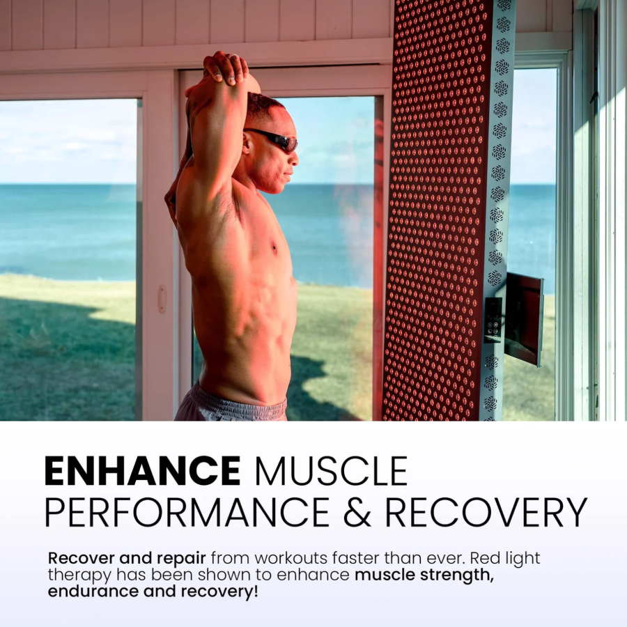 Enhance muscle performance and recovery with Hooga PRO4500 Red Light Therapy Panel.