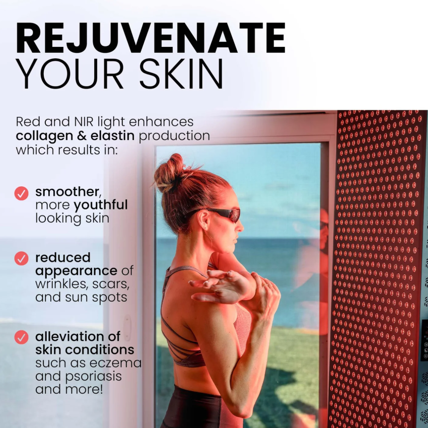 Rejuvenate your skin with Hooga PRO4500 Red Light Therapy Panel.