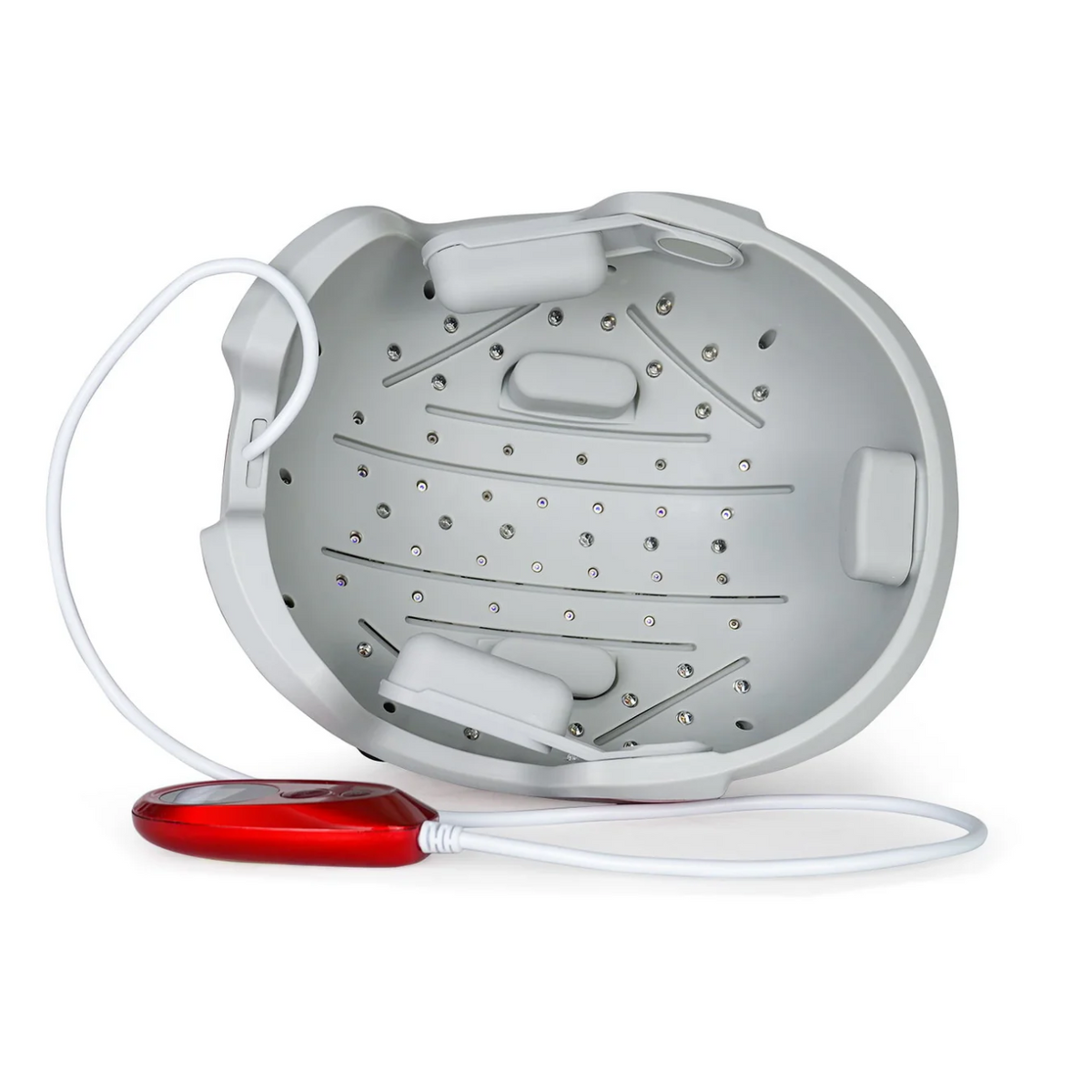 Inside view of Hooga Red Light Therapy Laser Helmet.